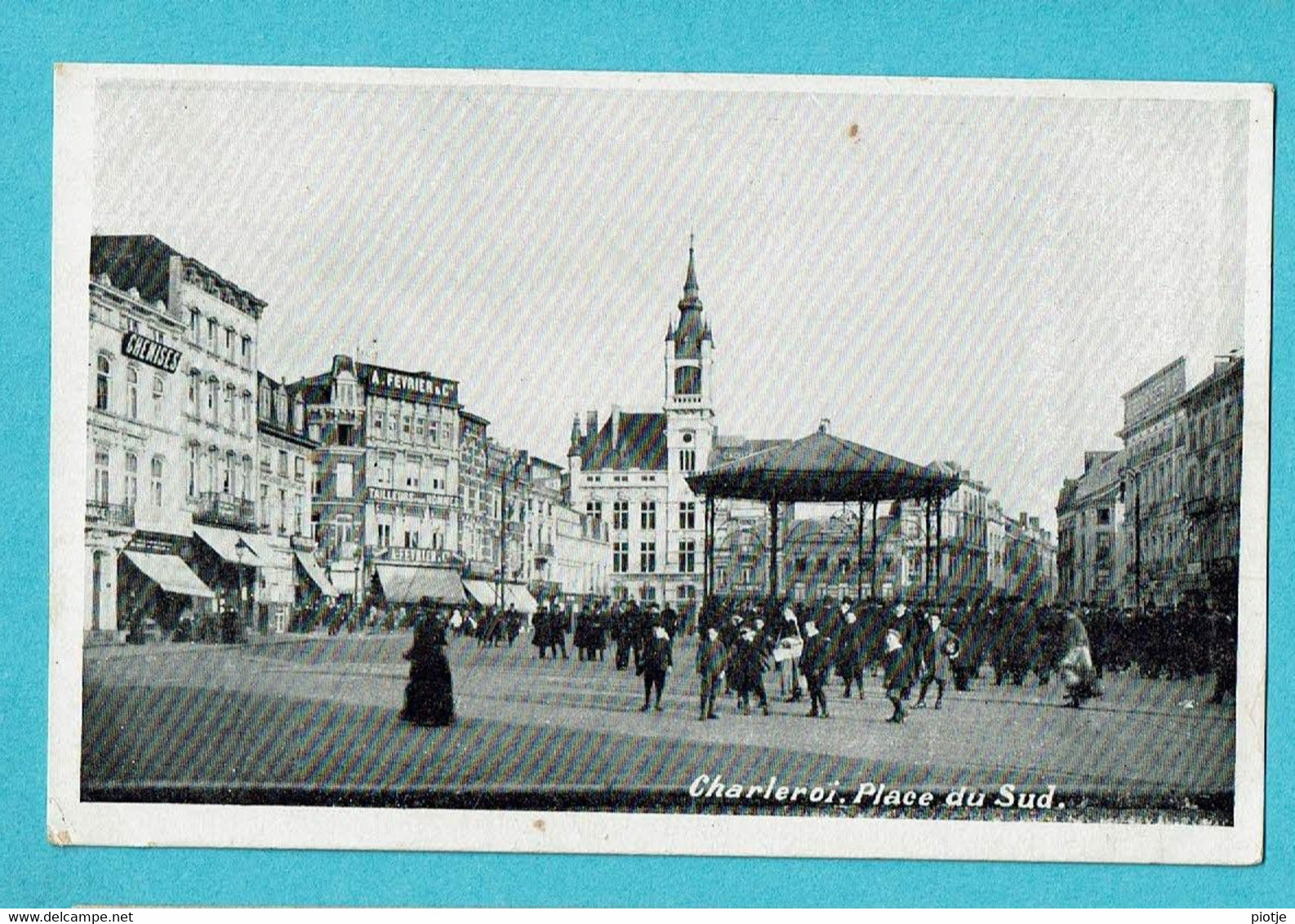 * Charleroi (Hainaut - La Wallonie) * Place Du Sud, Grand'Place, Animée, Kiosque, Kiosk, Café, Rare, Old, Unique - Charleroi