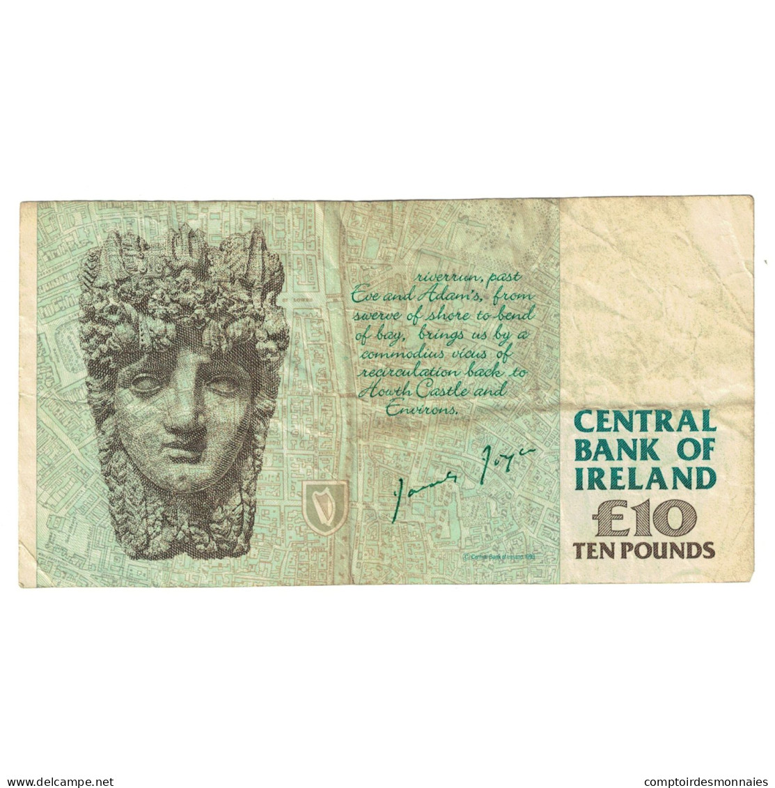 Billet, République D'Irlande, 10 Pounds, 1993, KM:76b, TTB - Irland