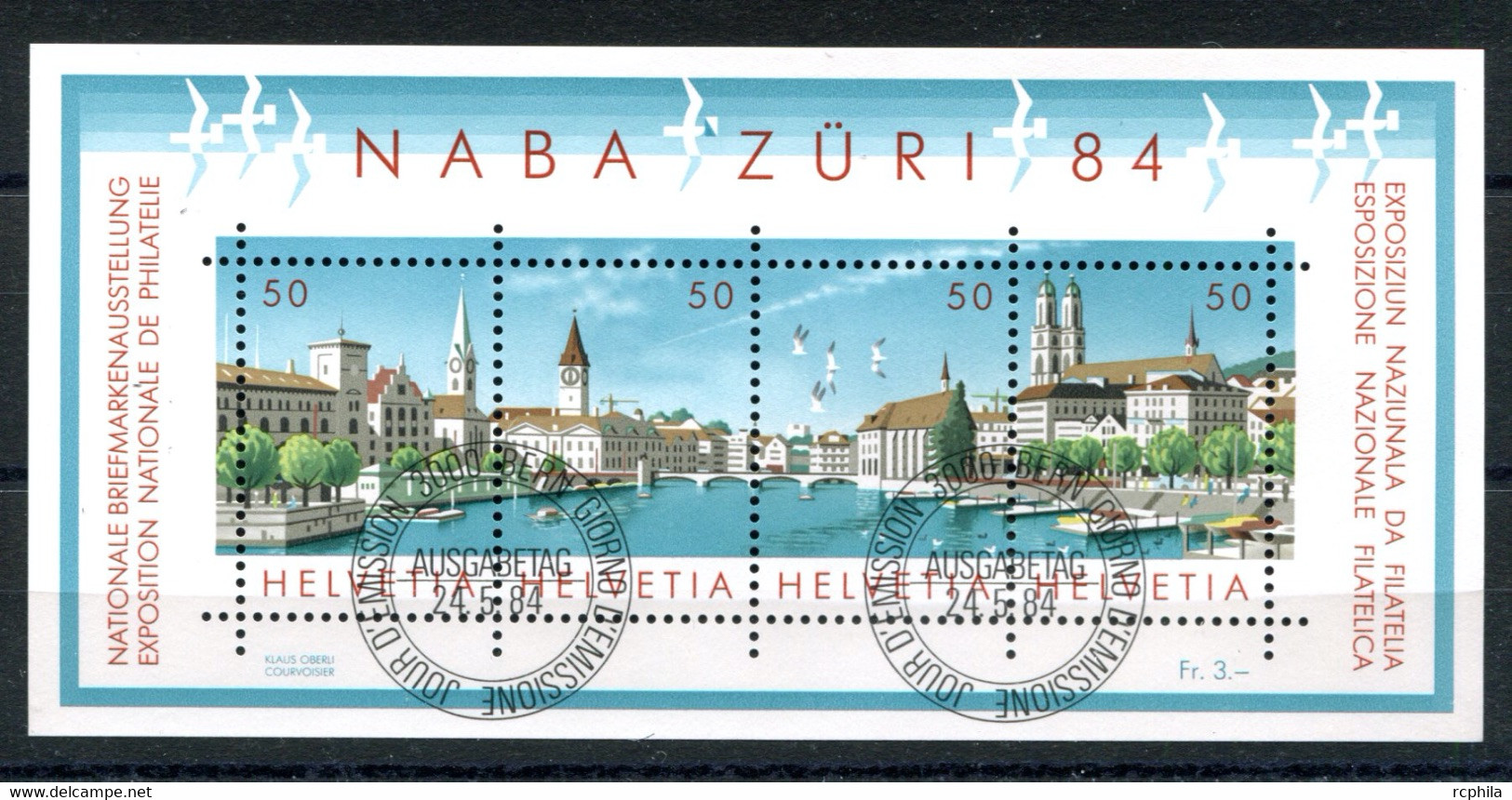 RC 24182 SUISSE COTE 4,50€ N° 24 NABA ZURI 84 BLOC FEUILLET OBLITÉRÉ TB - Blokken