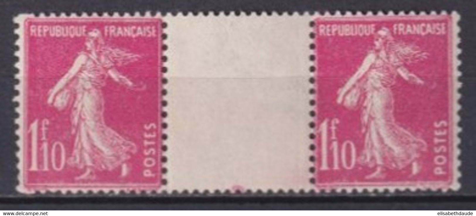 1927 - YVERT N° 238 INTERPANNEAU ! ** MNH - COTE = 54++ EUR. -  SEMEUSE - Neufs