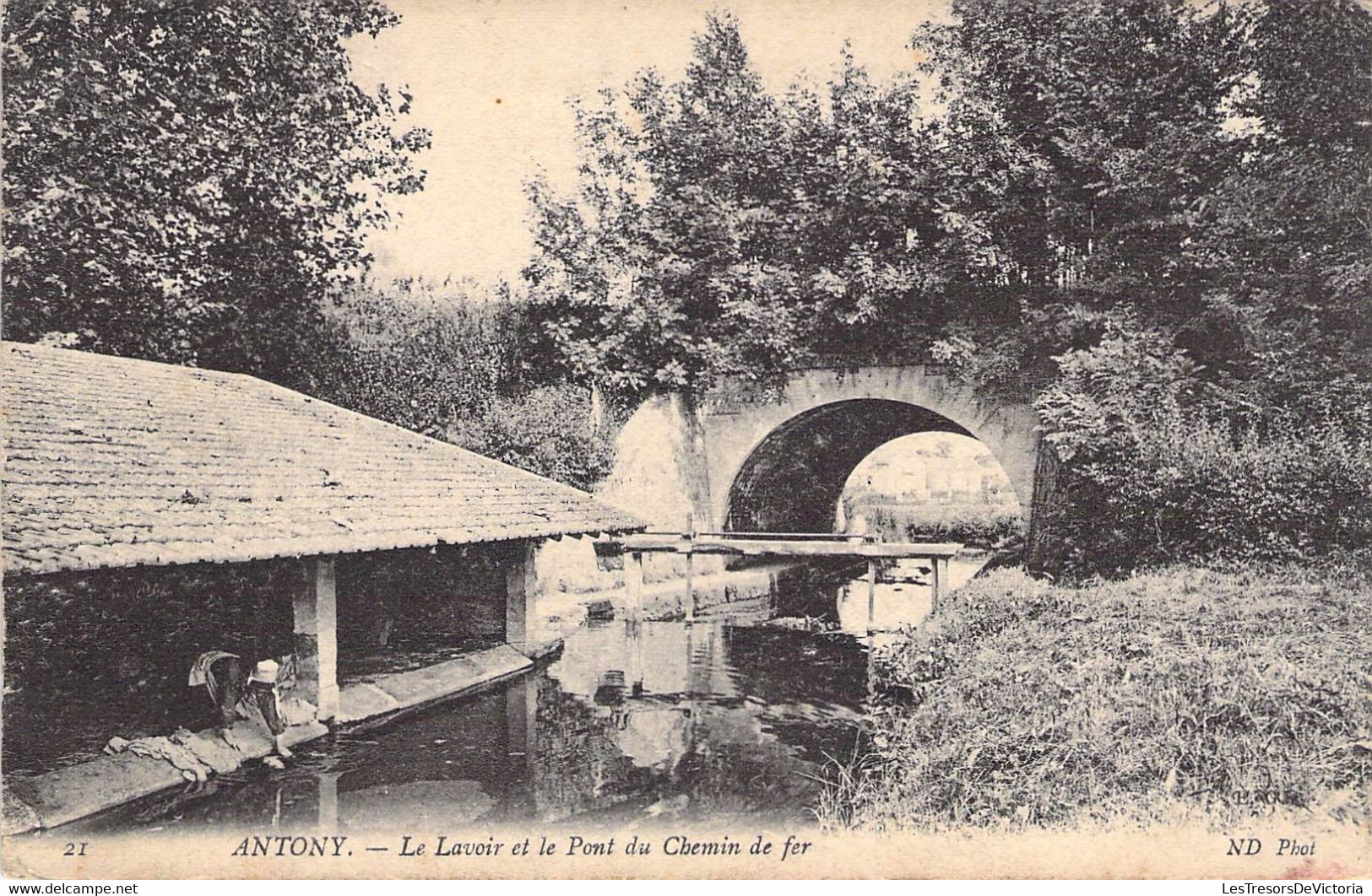 CPA France - Haut De Seine - Antony - Le Lavoir Et Le Pont Du Chemin De Fer - N. D. Phot. - Oblitérée 1920 - Animée - Antony