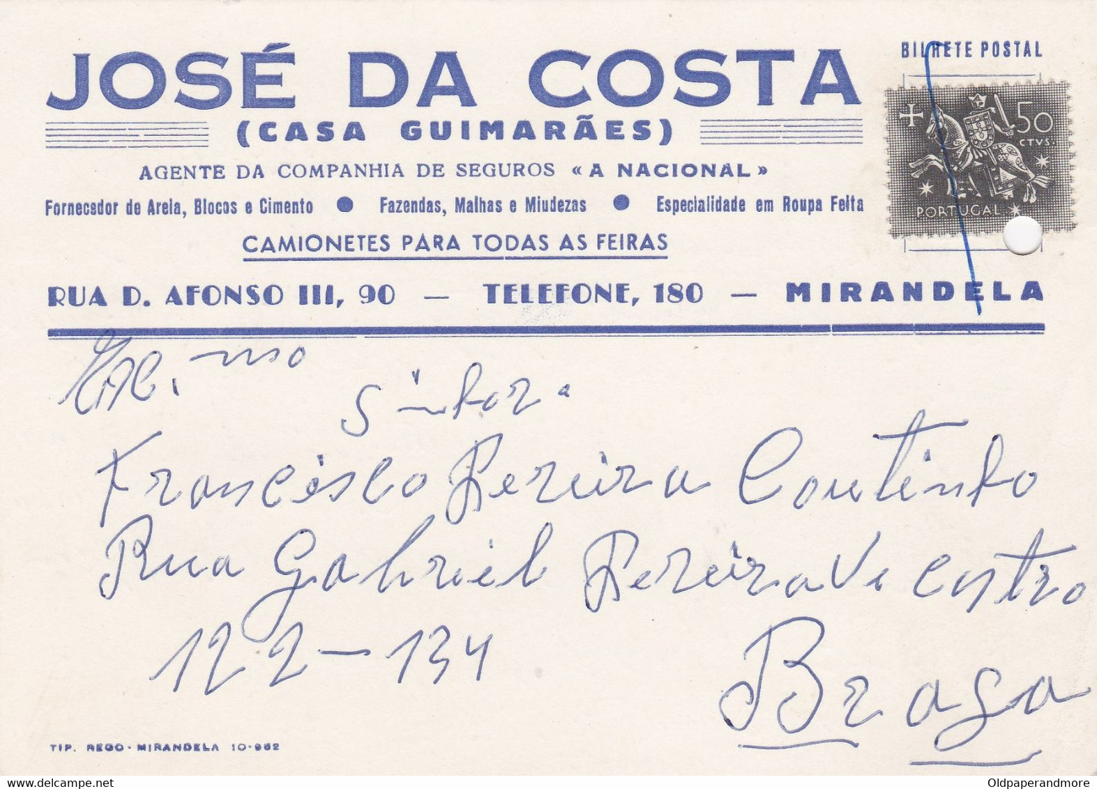 PORTUGAL COMMERCIAL POSTCARD - MIRANDELA - Bragança