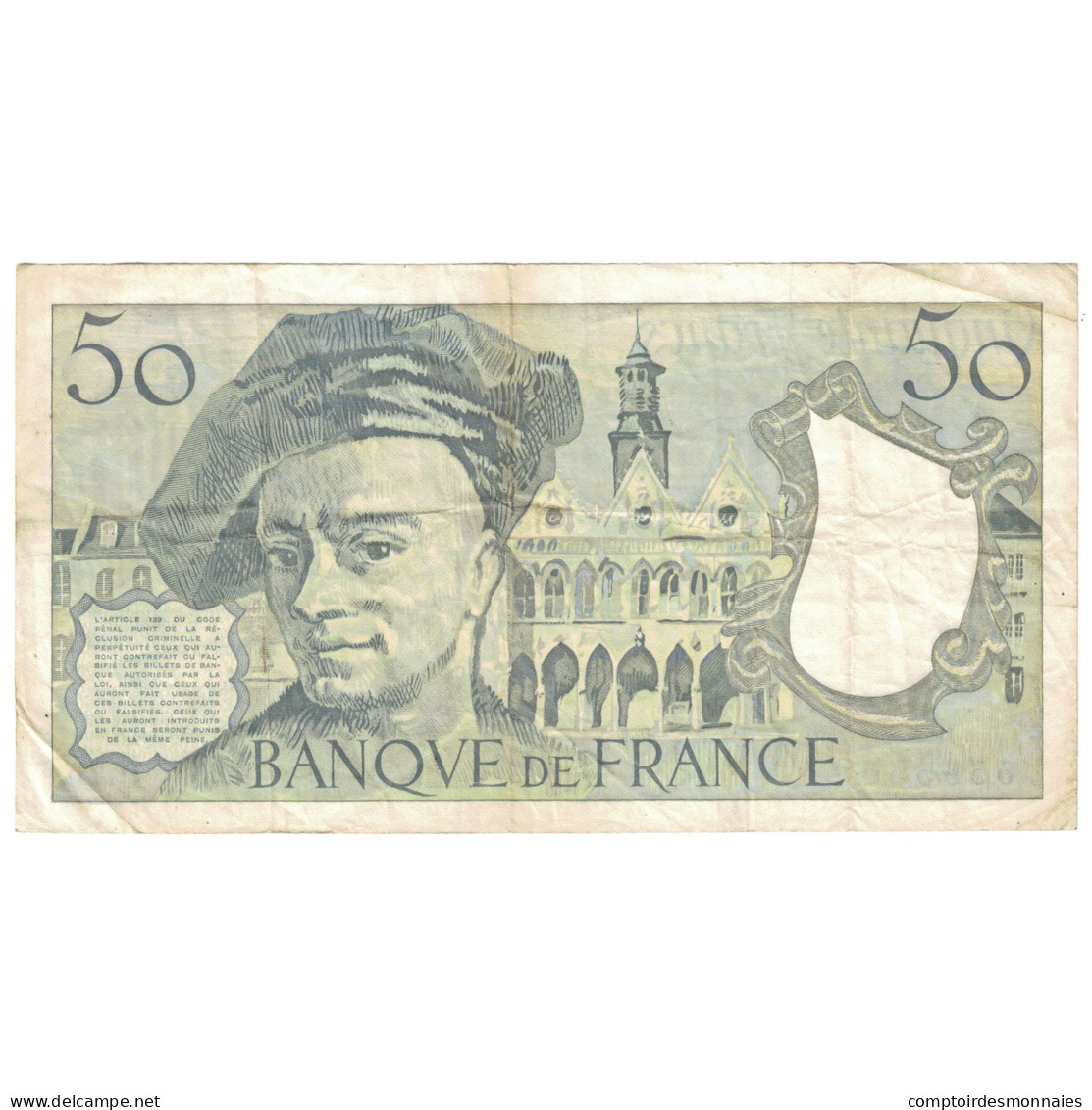 France, 50 Francs, Quentin De La Tour, 1992, D.70, B, Fayette:67.18, KM:152f - 50 F 1976-1992 ''quentin De La Tour''