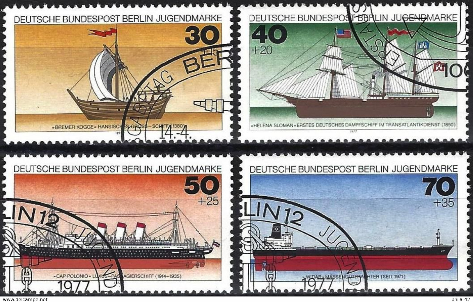 Germany (Berlin) 1977 -  Mi 544/47 - YT 505/08 ( Boats ) Complete Set - Gebraucht