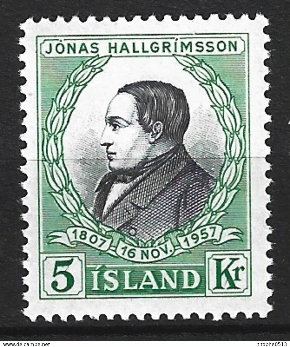 ISLANDE. N°269 De 1956. Poète Jonas Hallgrimsson. - Ecrivains