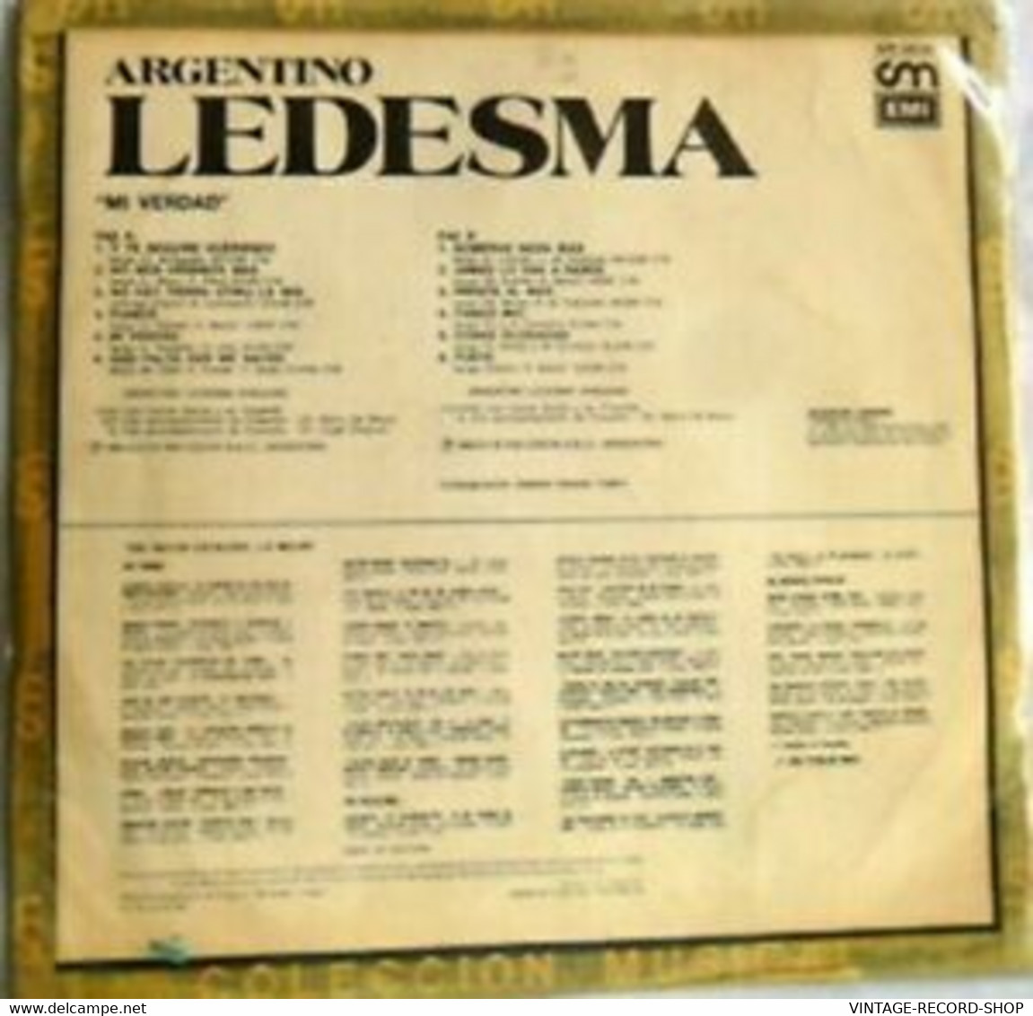 ARGENTINO LEDESMA *MI VERDAD* INV No: 152817 RELEASED DATE: 1968 - Other - Spanish Music