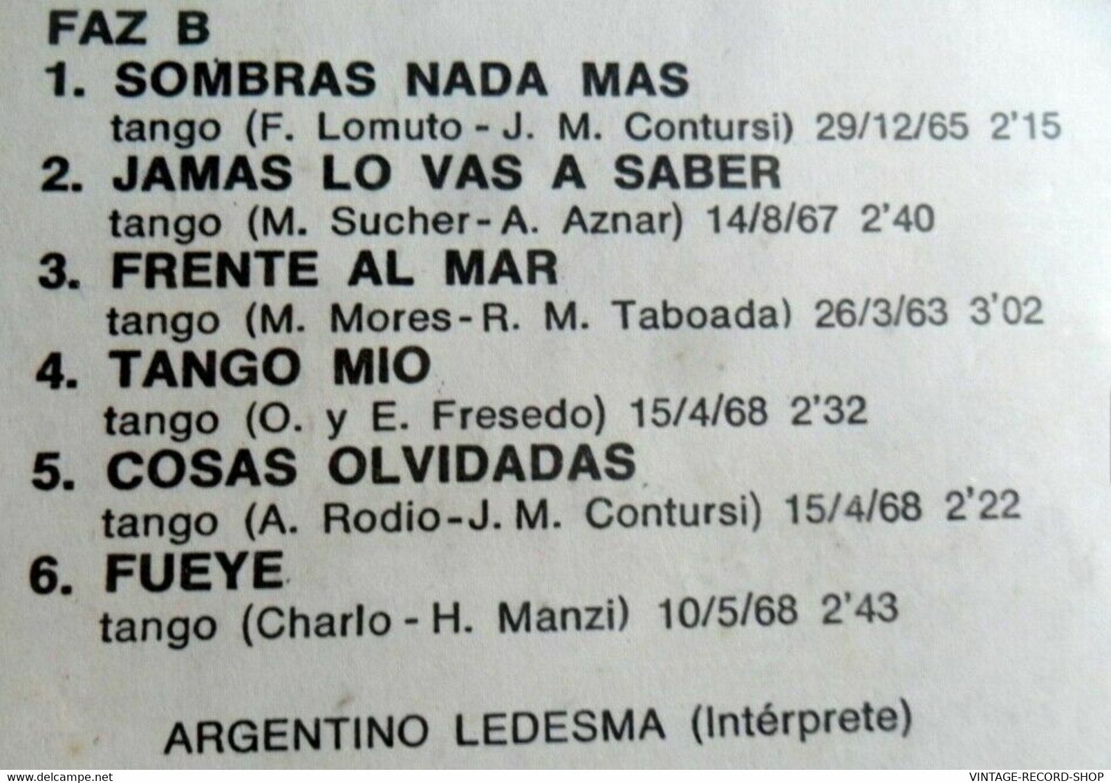 ARGENTINO LEDESMA *MI VERDAD* INV No: 152817 RELEASED DATE: 1968 - Sonstige - Spanische Musik