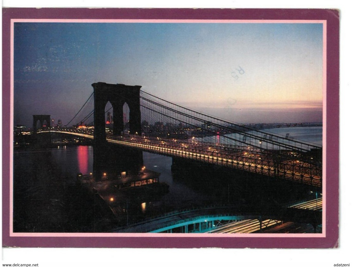 BR1368 New York Brooklyn Bridge Viaggiata 1983 Verso Roma - Bruggen En Tunnels