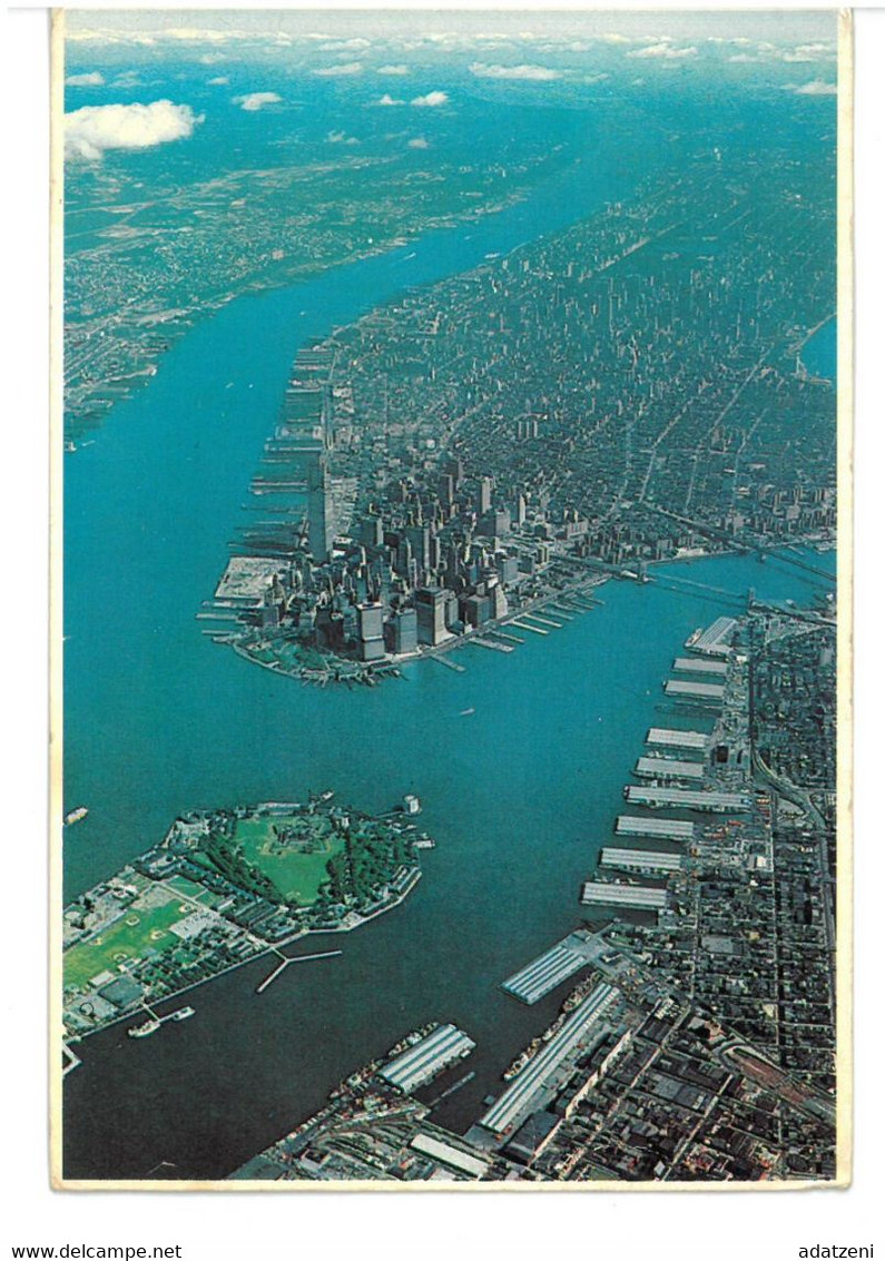 BR1373 Aerial View Of New York City Viaggiata 1982 Verso Roma - Multi-vues, Vues Panoramiques