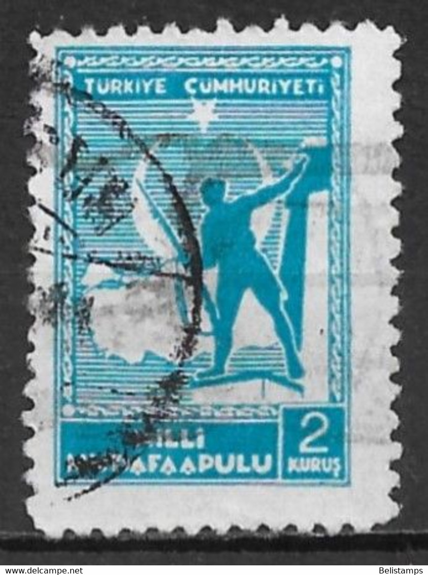 Turkey 1941. Scott #RA50 (U) Soldier And Map Of Turkey - Timbres-taxe