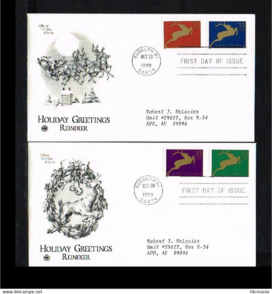 1999 - USA FDC Mi. 3216-19 - Festivals & Seasonal - Christmas [P16_340] - 1991-2000