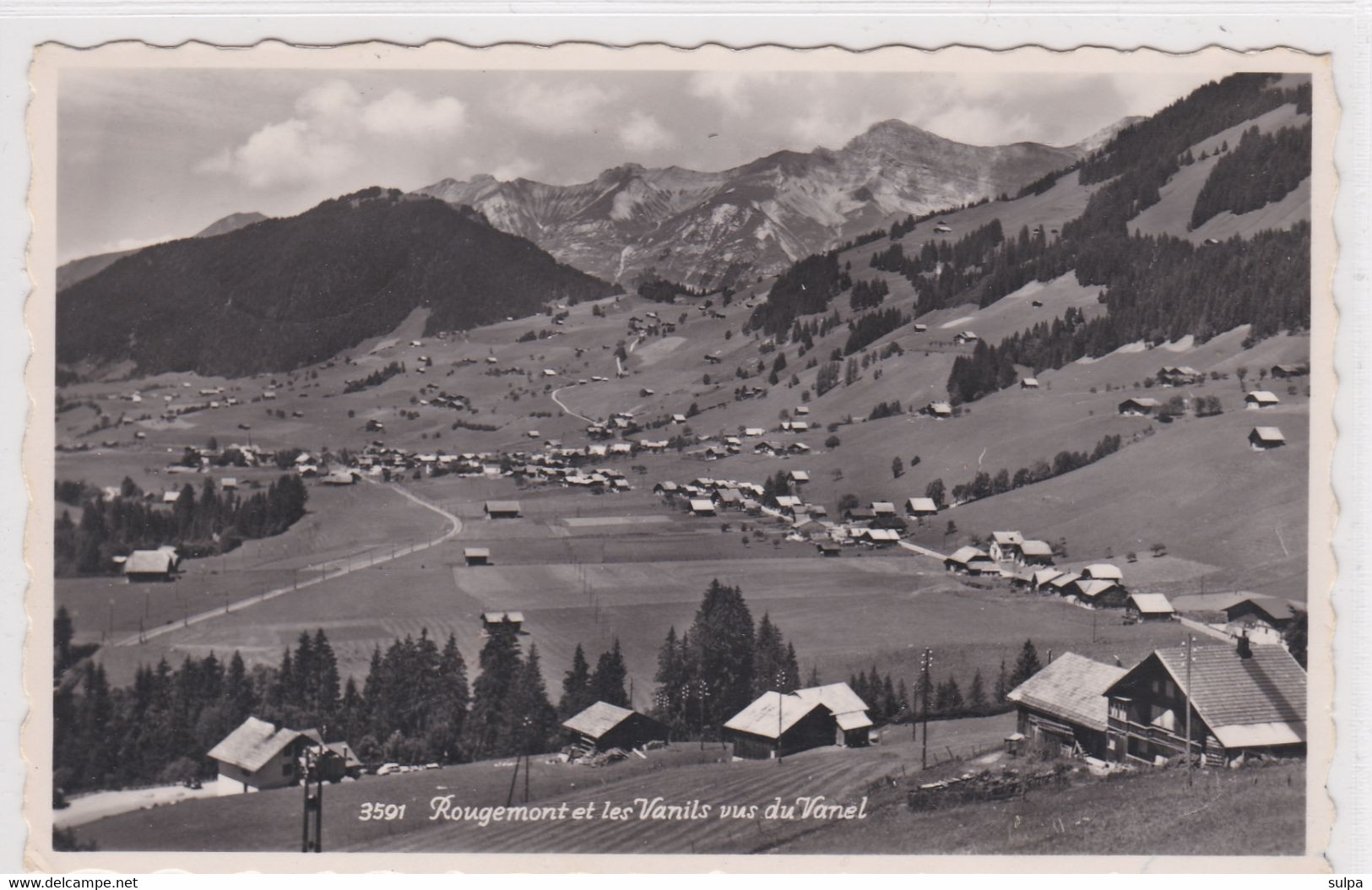 Rougemont Et Les Vanils Vus Du Vanel. Carte-photo Circulée - Rougemont