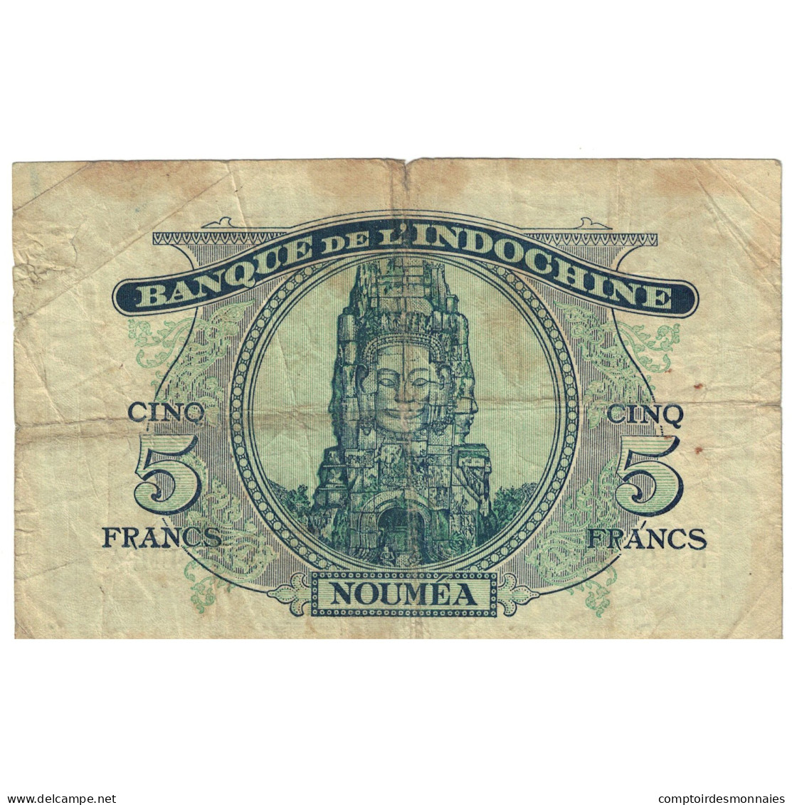 Billet, Condominium Des Nouvelles-Hébrides, 5 Francs, Undated (1945), Undated - Numea (Nueva Caledonia 1873-1985)