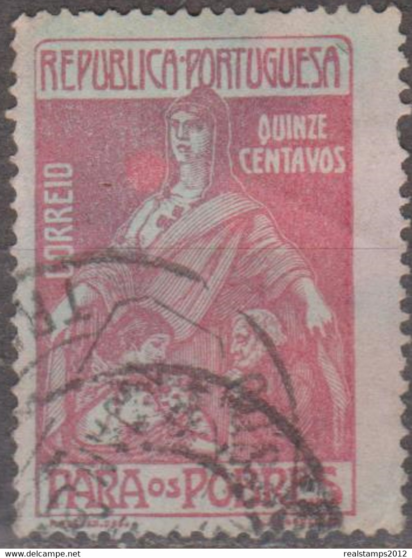 PORTUGAL  (IMP. POSTAL E TELEGRÁFICO) - 1915-1925. Para Os Pobres.  P. Pont. (PH) 15 C.  (o)   MUNDIFIL  Nº 10a - Usado