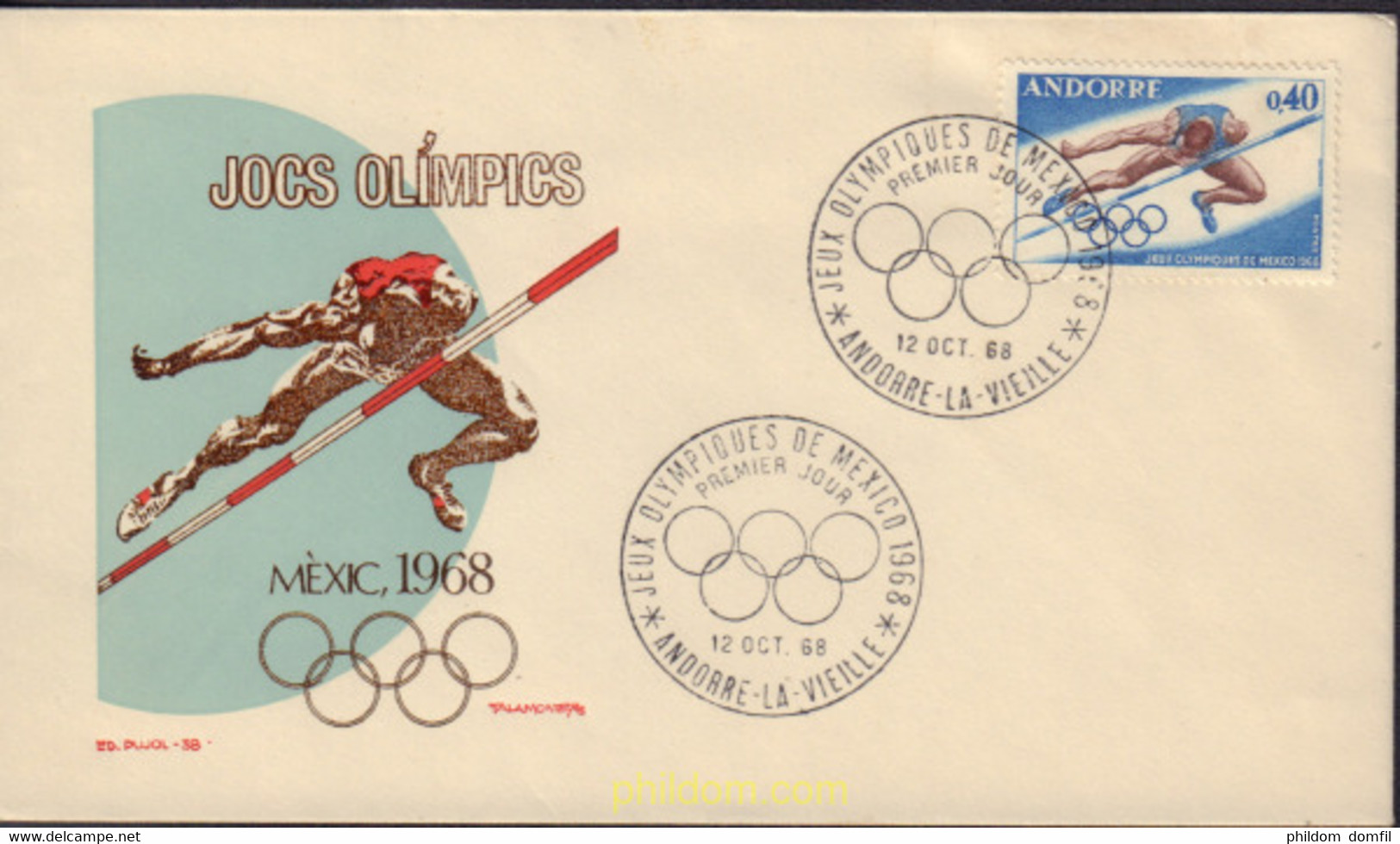 376066 MNH ANDORRA. Admón Francesa 1968 19 JUEGOS OLIMPICOS VERANO MEXICO 1968 - Colecciones