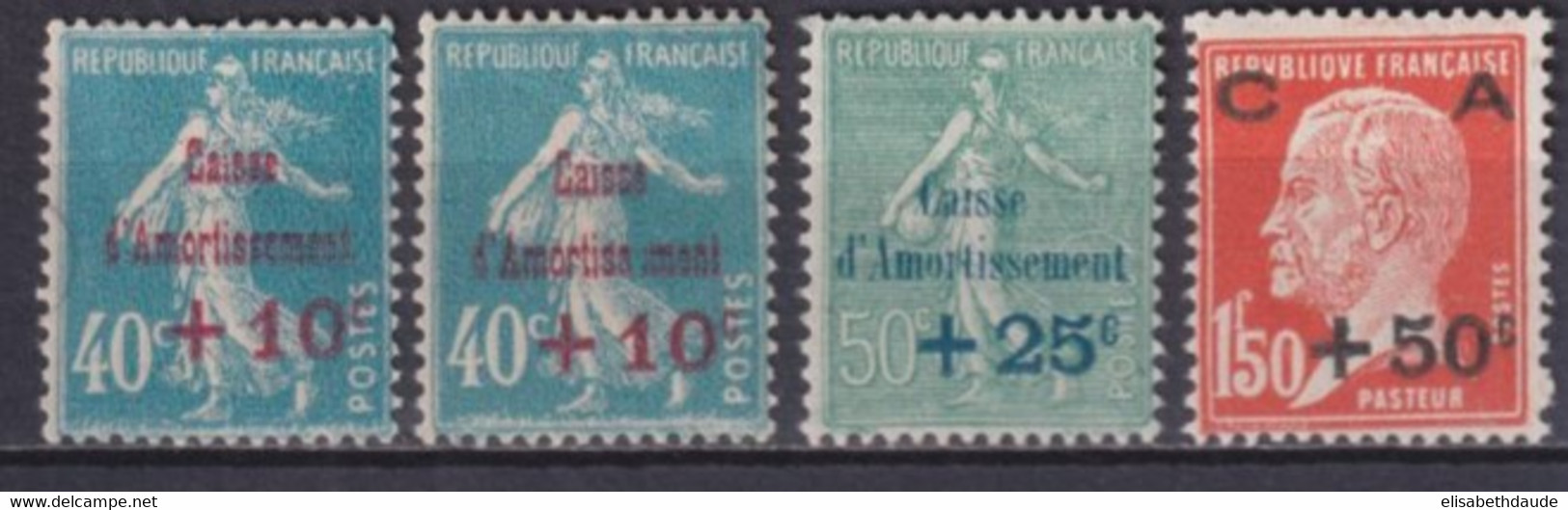 1927 - SERIE COMPLETE YVERT N° 246/248 AVEC RARE VARIETE 246a "e" De AMORTISS  MENT ABSENT!  - COTE = 233 EUR. - - 1927-31 Caisse D'Amortissement