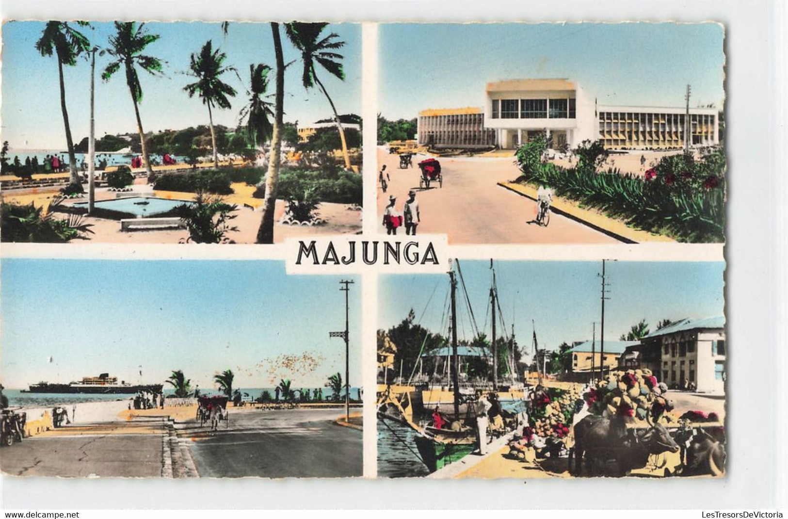 CP MADAGASCAR - MAJUNGA - Carte Multivues - Jardins - Mairie - La Rade - Dechargements Des Cocos - Madagaskar