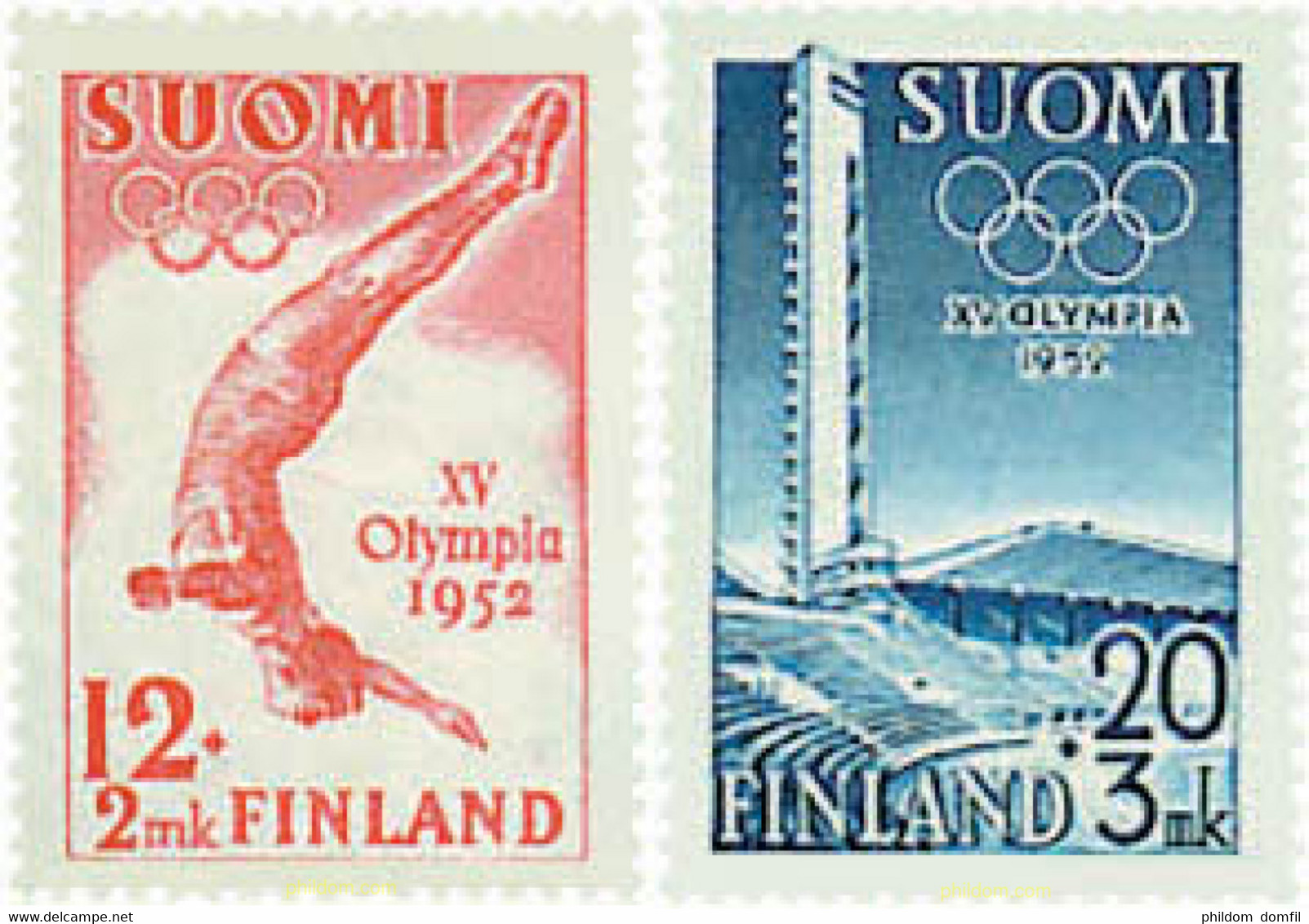 65305 MNH FINLANDIA 1951 15 JUEGOS OLIMPICOS VERANO HELSINKI 1952 - Sommer 1952: Helsinki