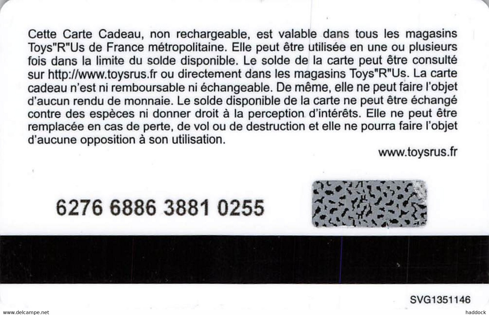 CARTE CADEAU - TOYSRUS - Autres & Non Classés