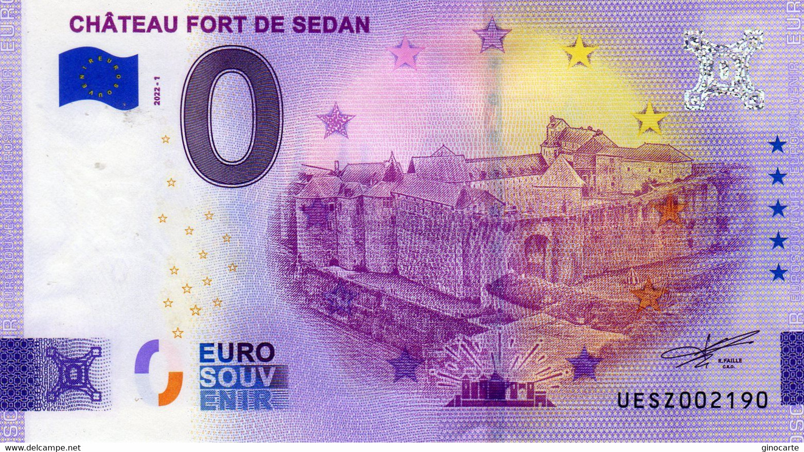 Billet Touristique Souvenir Monnaie De Paris MDP Euro Sedan Chateau Fort - Otros & Sin Clasificación
