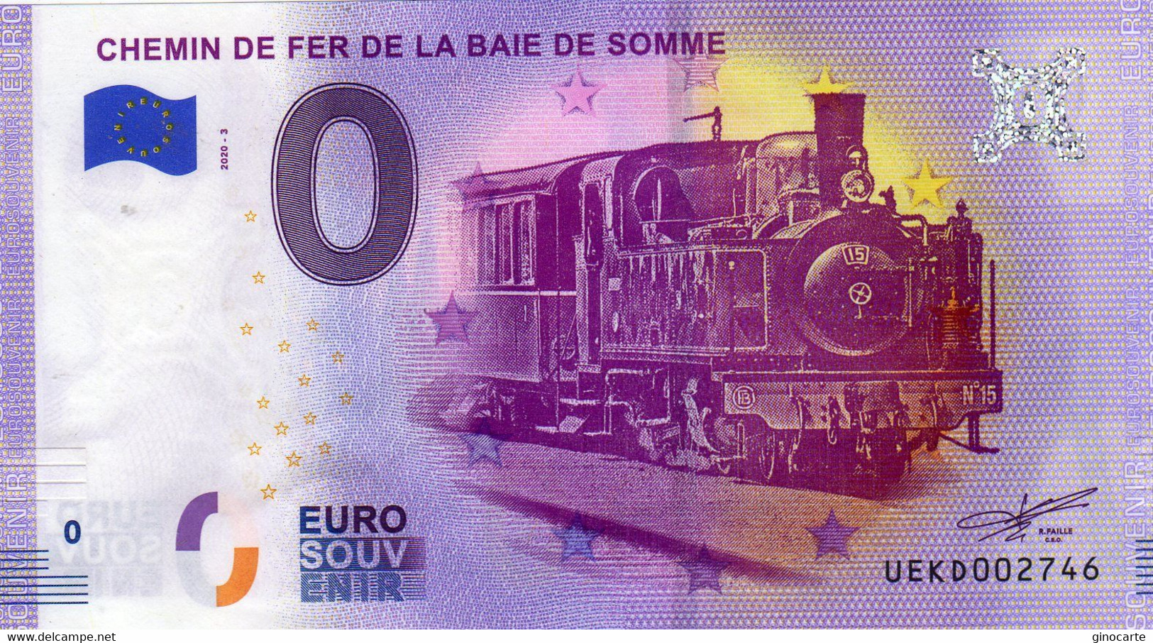 Billet Touristique Souvenir Monnaie De Paris MDP Euro Chemin De Fer De La Baie De Somme - Autres & Non Classés