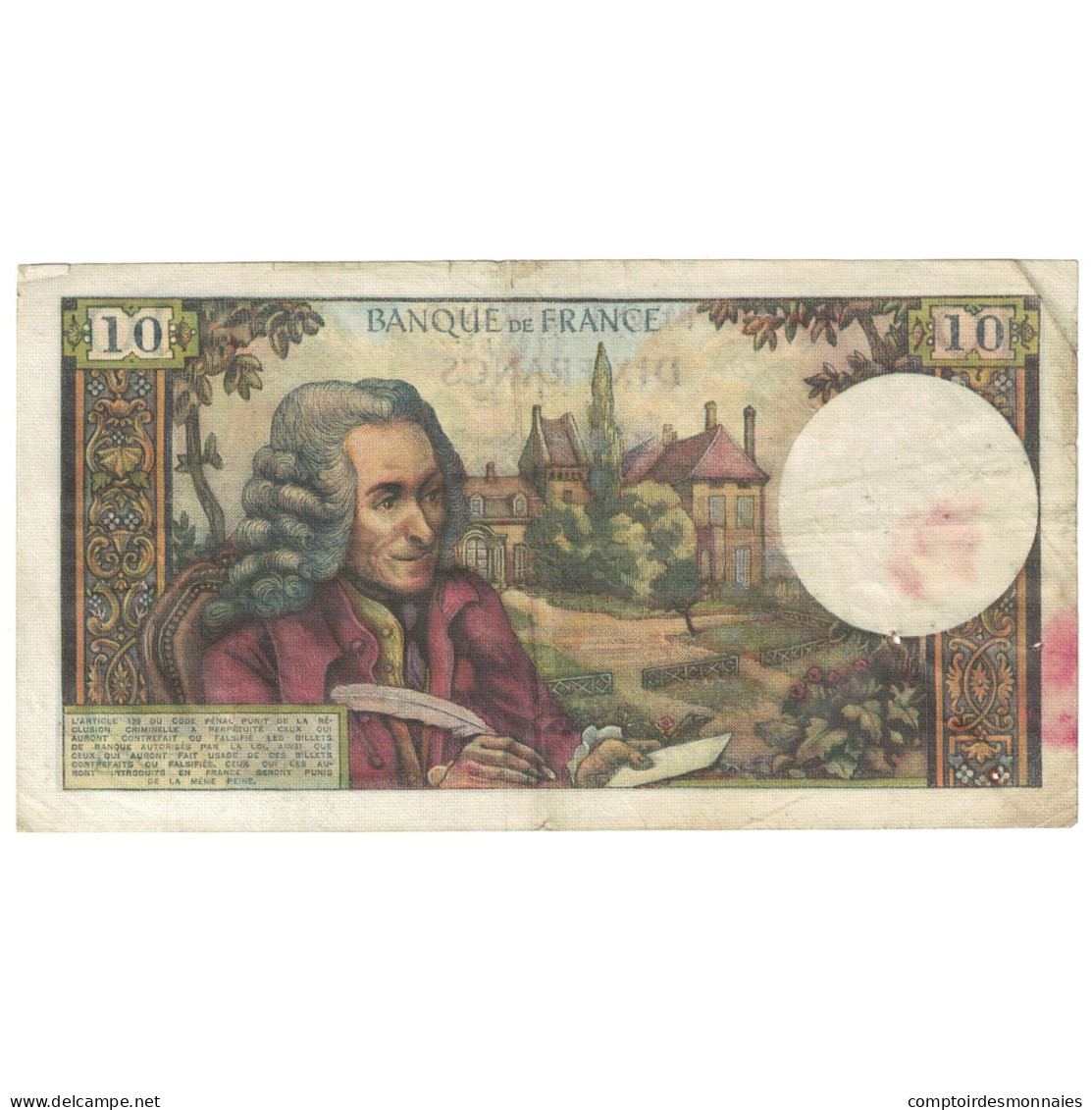 France, 10 Francs, Voltaire, 1966, E.252, TB, Fayette:62.22, KM:147b - 10 F 1963-1973 ''Voltaire''