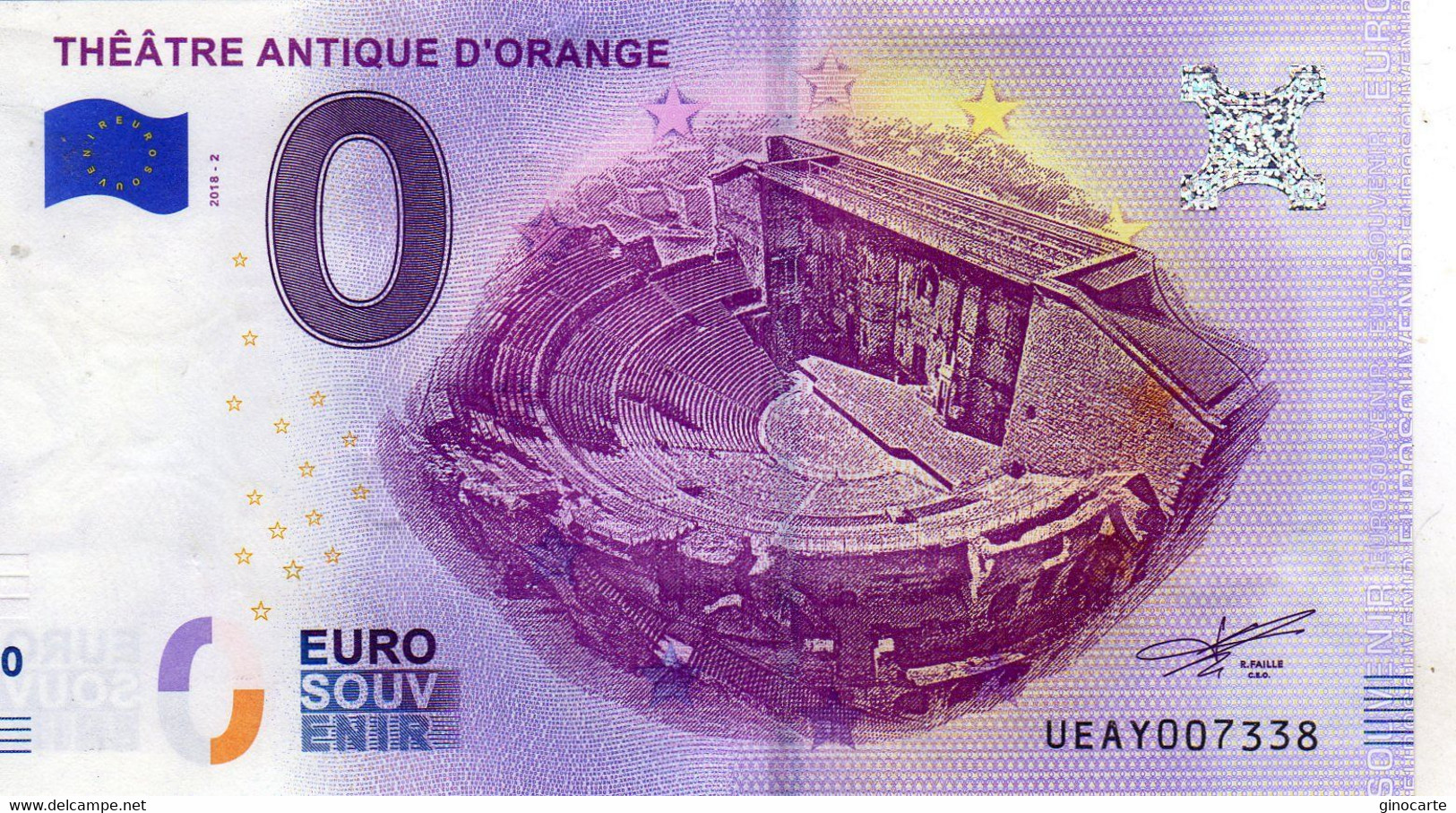 Billet Touristique Souvenir Monnaie De Paris MDP Euro Orange Theatre Antique - Andere & Zonder Classificatie