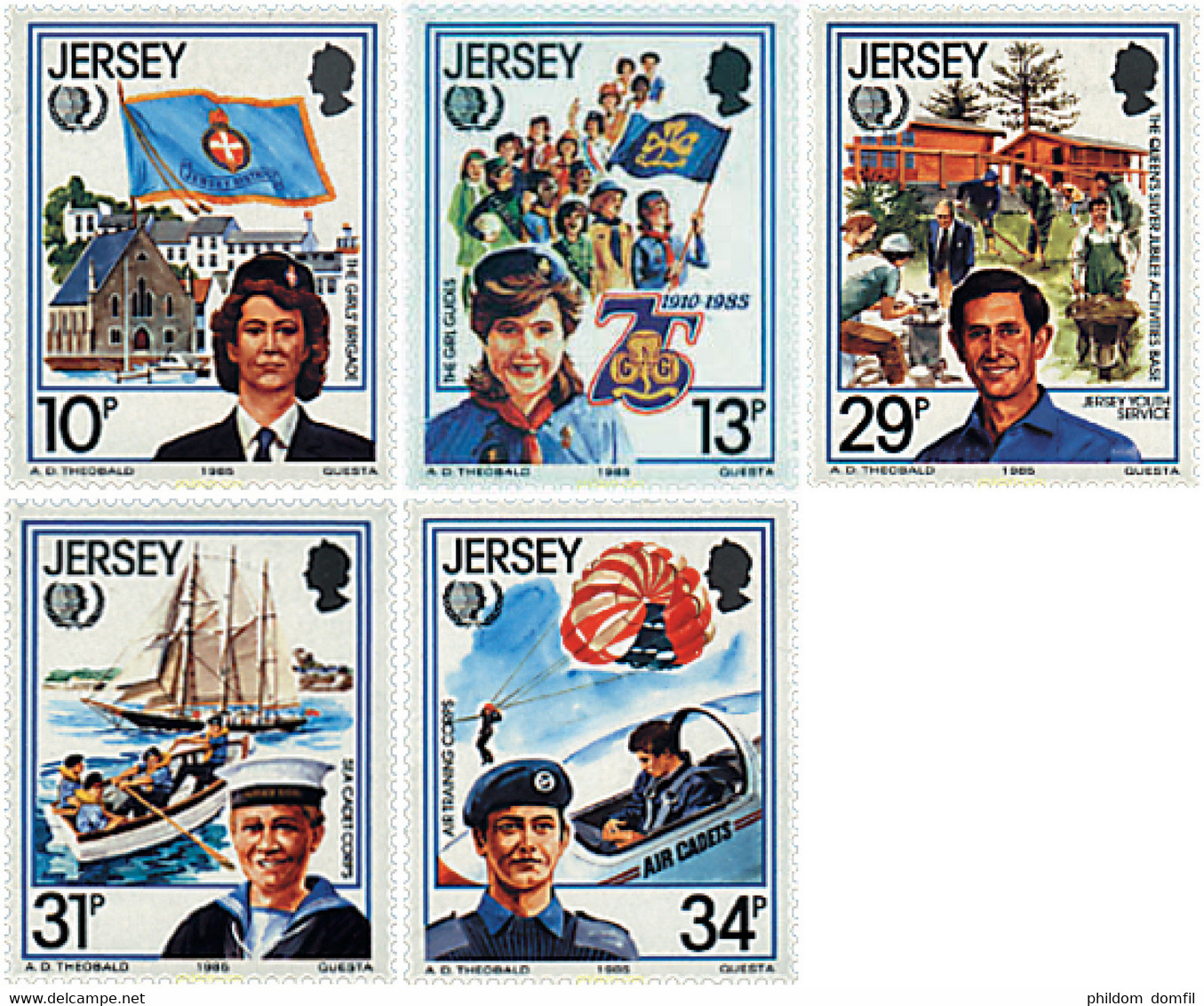 66578 MNH JERSEY 1985 AÑO INTERNACIONAL DE LA JUVENTUD - Paracadutismo