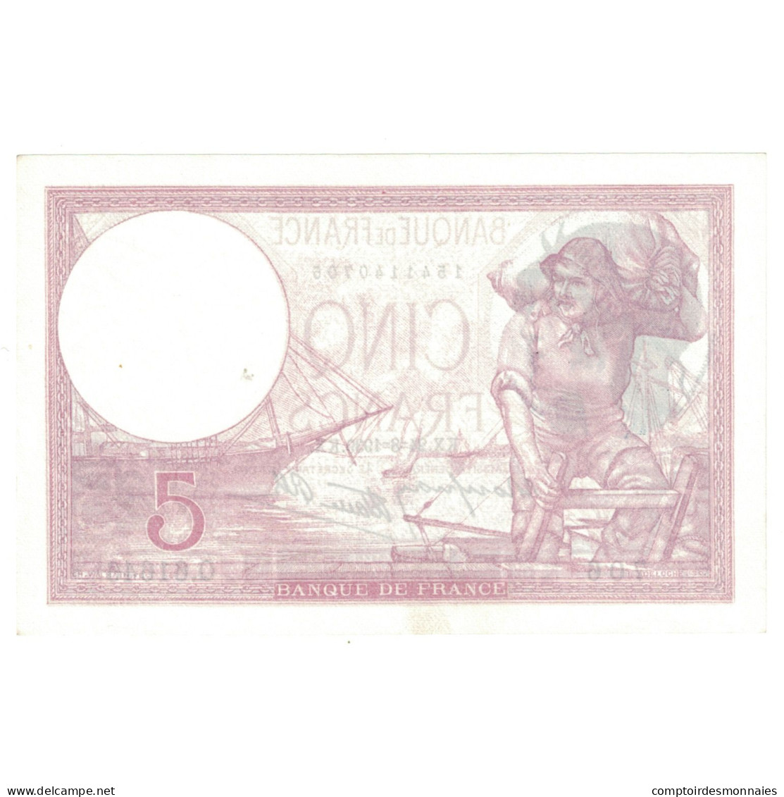 France, 5 Francs, Violet, 1939, Q.61646, SPL+, Fayette:04.07, KM:83 - 5 F 1917-1940 ''Violet''