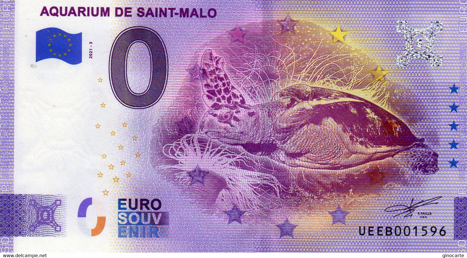 Billet Touristique Souvenir Monnaie De Paris MDP Euro St Saint Malo Aquarium - Sonstige & Ohne Zuordnung