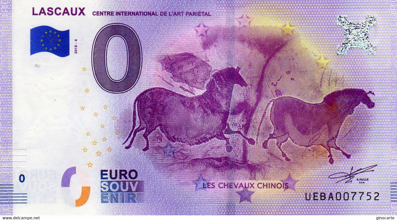 Billet Touristique Souvenir Monnaie De Paris MDP Euro Lascaux Les Chevaux Chinois - Otros & Sin Clasificación