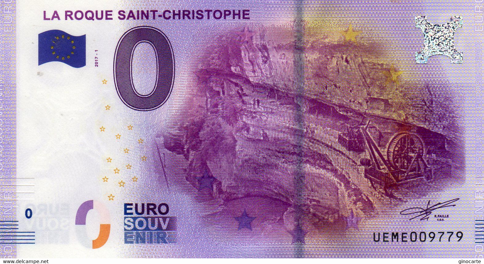 Billet Touristique Souvenir Monnaie De Paris MDP Euro La Roque St Christophe - Andere & Zonder Classificatie