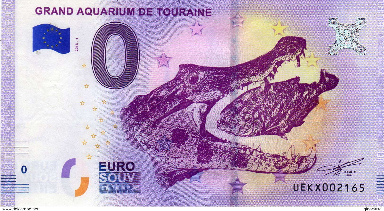 Billet Touristique Souvenir Monnaie De Paris MDP Euro Grand Aquarium De Touraine - Other & Unclassified