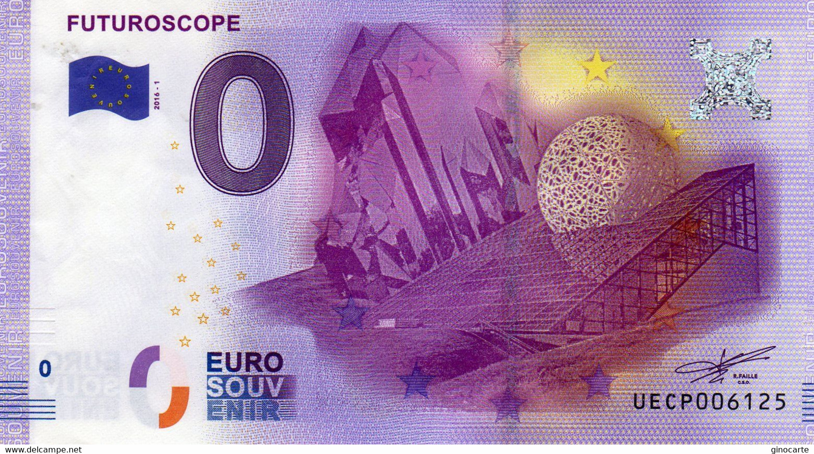 Billet Touristique Souvenir Monnaie De Paris MDP Euro Poitiers Futuroscope - Sonstige & Ohne Zuordnung