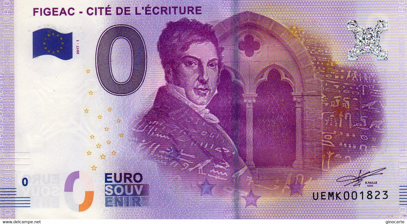 Billet Touristique Souvenir Monnaie De Paris MDP Euro Figeac Cite De L'ecriture - Altri & Non Classificati