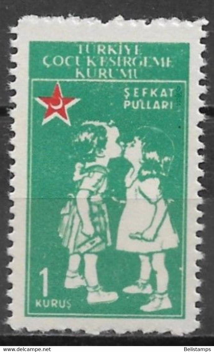 Turkey 1957. Scott #RA172 (MNH) Children Kissing - Postage Due