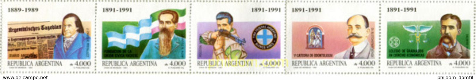 159366 MNH ARGENTINA 1991 ANIVERSARIOS VARIOS - Oblitérés