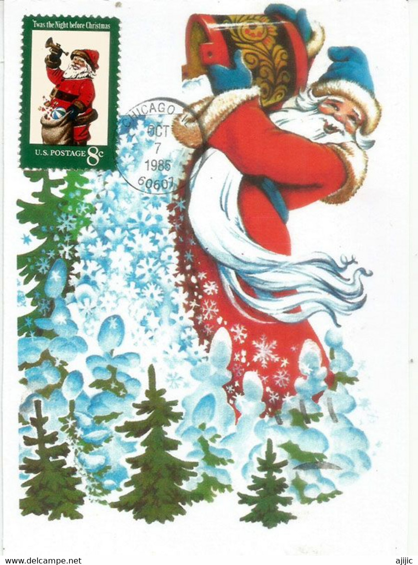 Christmas Traditions In The USA (Santa Claus) Maxi-card From Chicago - Maximumkaarten