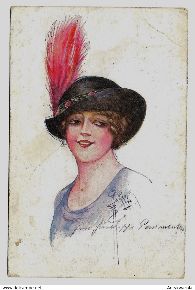 Court Barber Femme Au Chapeau   1916y.  E971 - Barber, Court