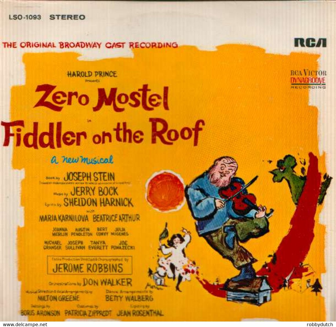 * LP *  FIDDLER ON THE ROOF (ORIGINAL BROADWAY CAST) (Germany 1967 EX!!) - Musicales