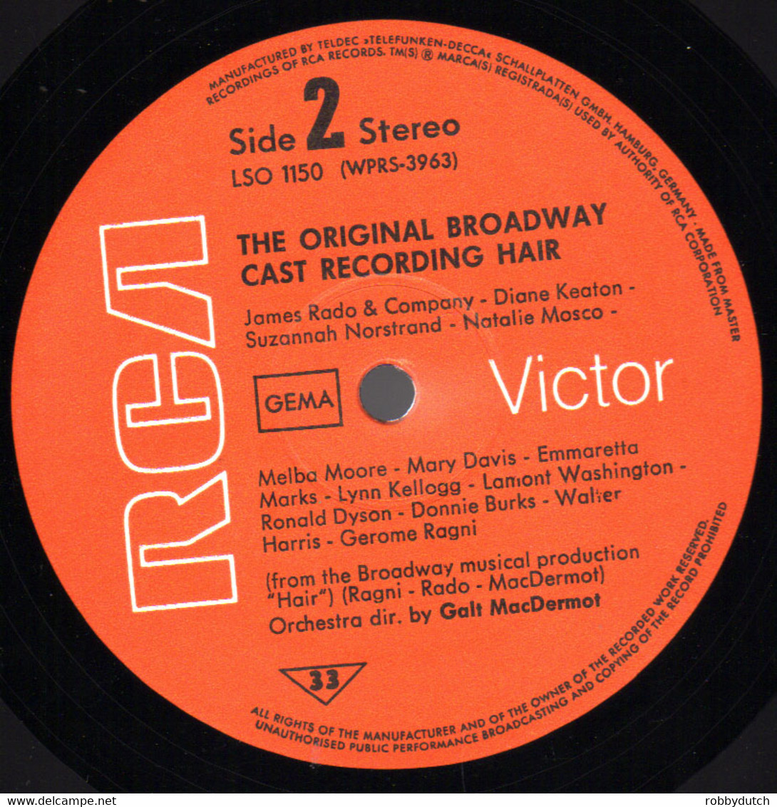 * LP *  HAIR - ORIGINAL BROADWAY CAST RECORDING (Germany 1968) - Musicales