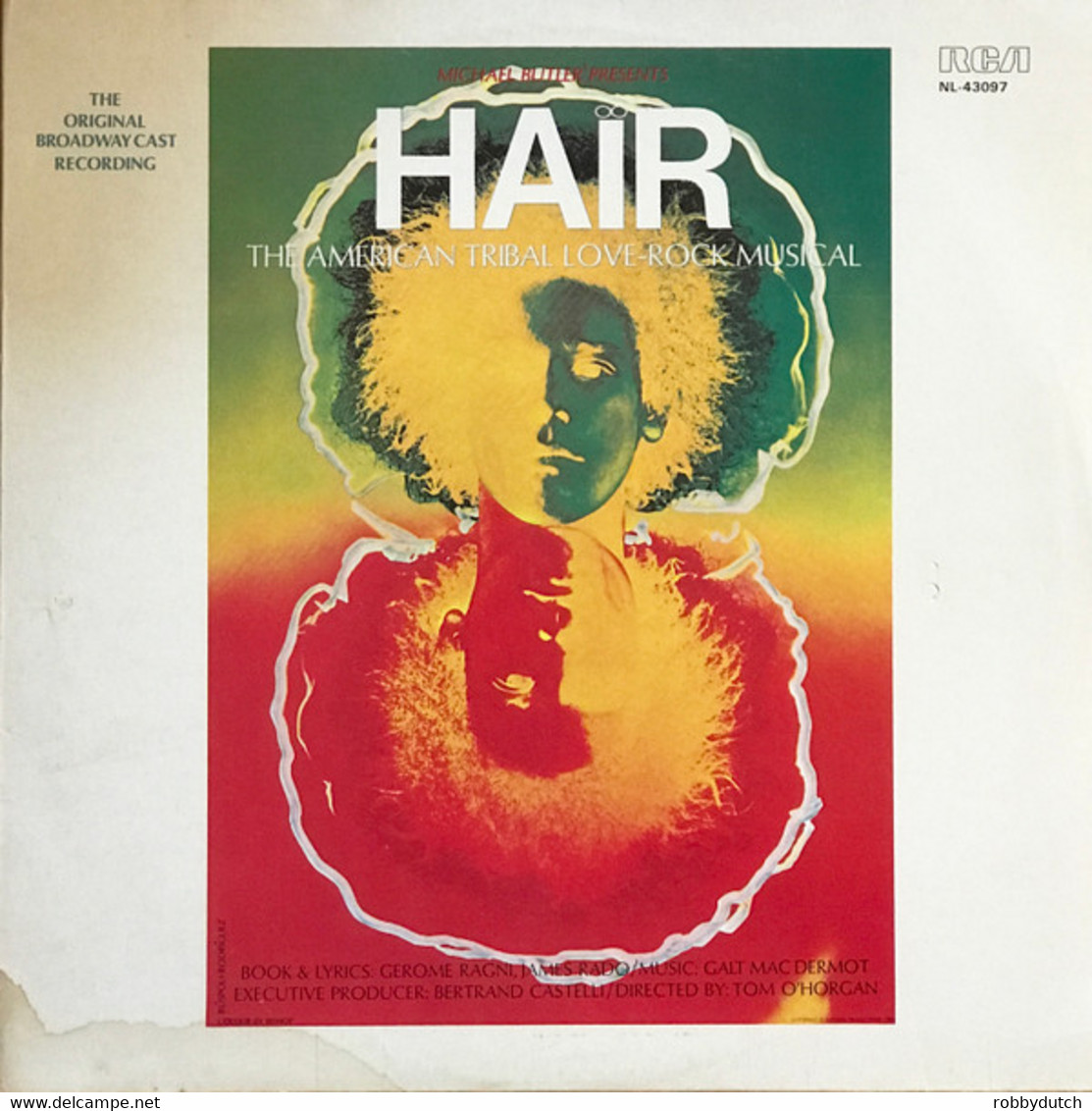 * LP *  HAIR - ORIGINAL BROADWAY CAST RECORDING (Holland 1968 EX!) - Musicals