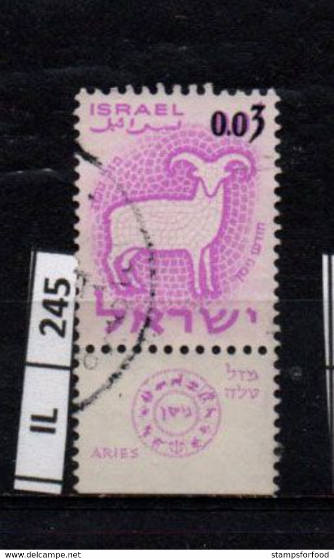 ISRAELE      1962	Segni Zodiaco 0,03 Usato Con Bandella - Gebruikt (met Tabs)