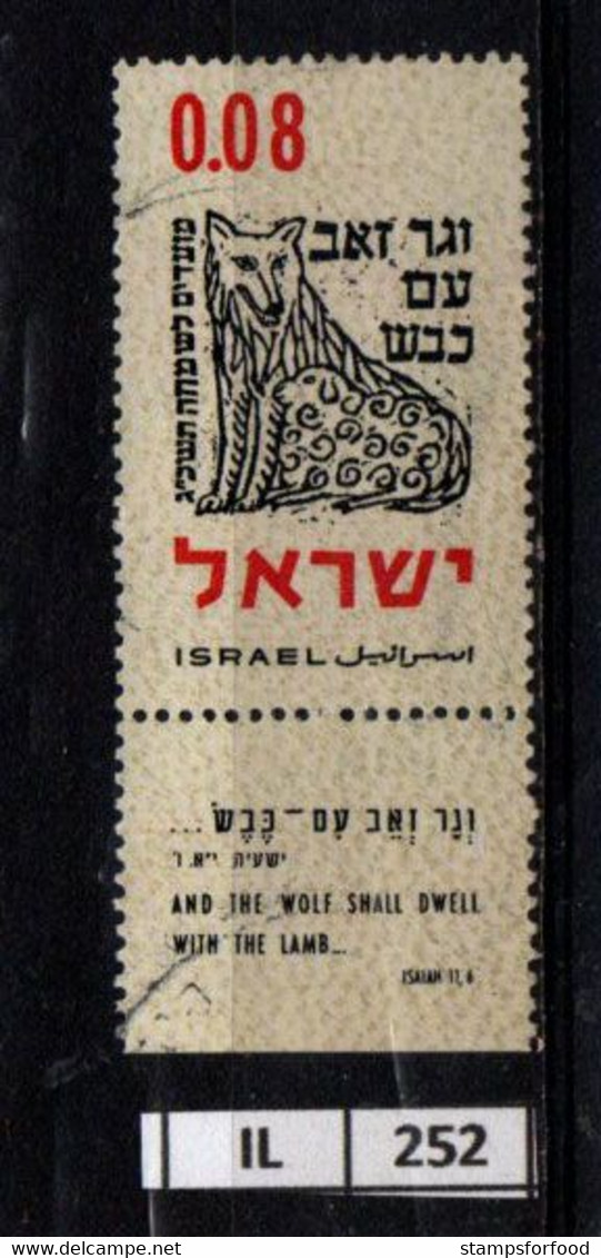 ISRAELE      1962	Nuovo Anno Ebraico 0,08 Usato Con Bandella - Oblitérés (avec Tabs)