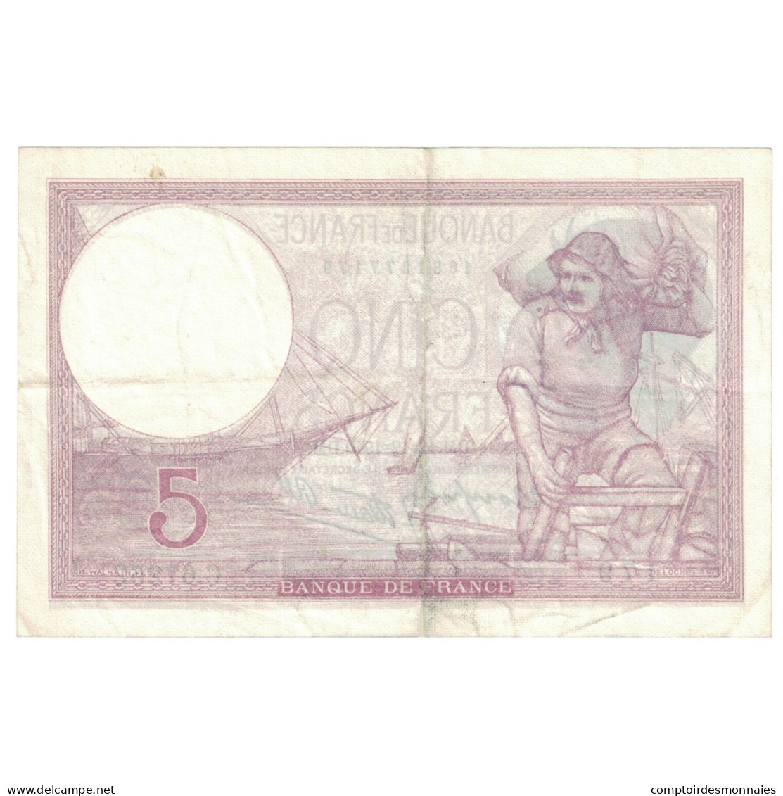 France, 5 Francs, Violet, 1940, C.67252, SUP, Fayette:04.17, KM:83 - 5 F 1917-1940 ''Violet''