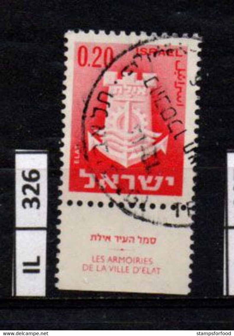 ISRAELE      1965   Stemmi Di Città 0,20 Usato Con Bandella - Oblitérés (avec Tabs)