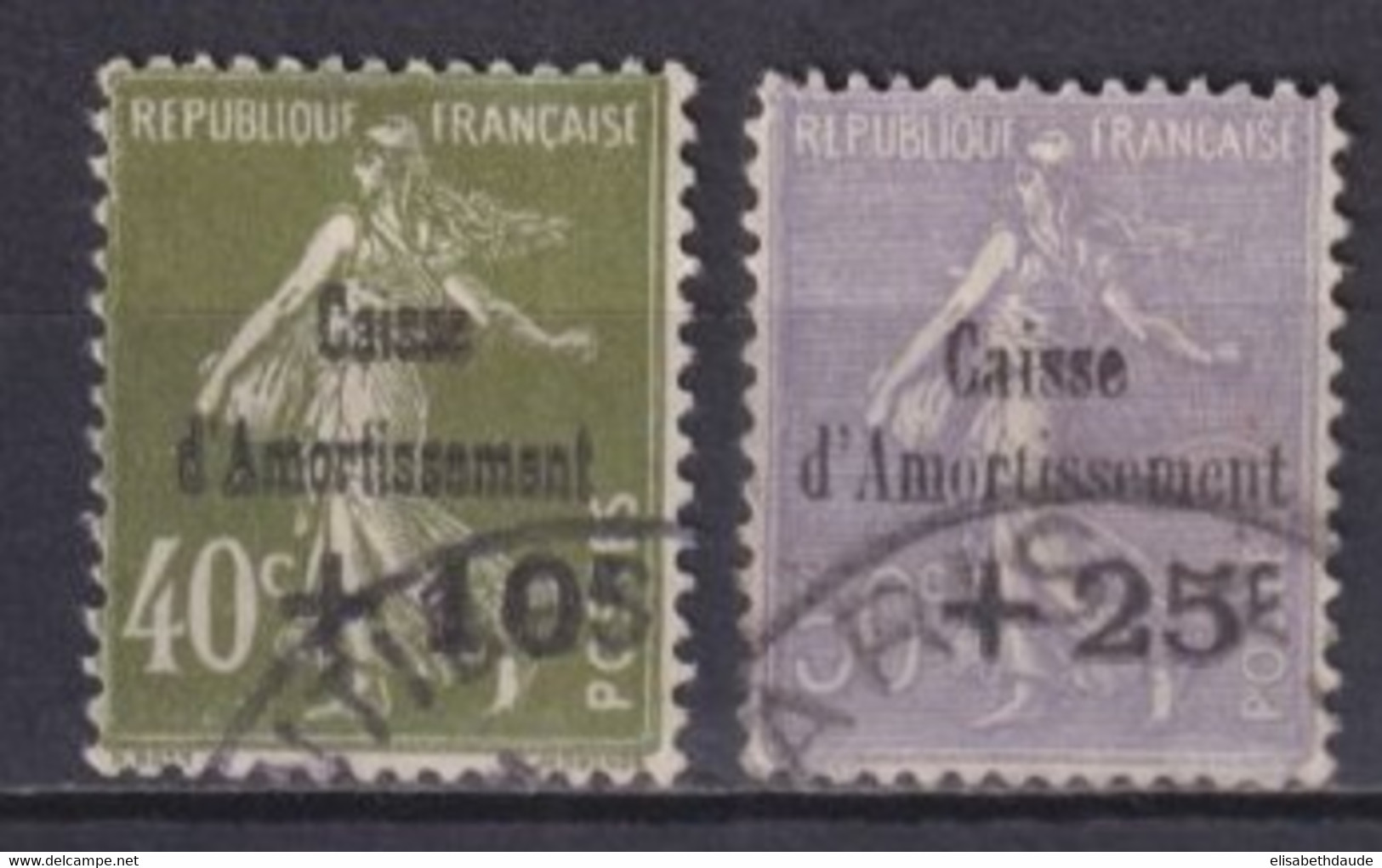 1931 - YVERT N° 275/276 OBLITERES  - COTE = 150 EUR. - SEMEUSE CAISSE D'AMORTISSEMENT - 1927-31 Sinking Fund