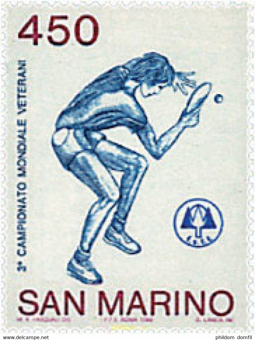 70340 MNH SAN MARINO 1986 CAMPEONATOS DEL MUNDO DE TENIS DE MESA - Gebruikt