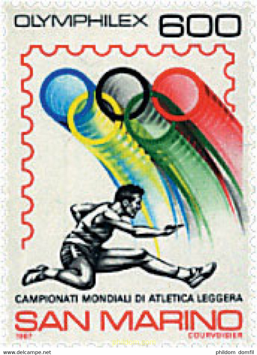 70343 MNH SAN MARINO 1987 CAMPEONATOS DEL MUNDO DE ATLETISMO Y OLIMPHILEX - Gebraucht