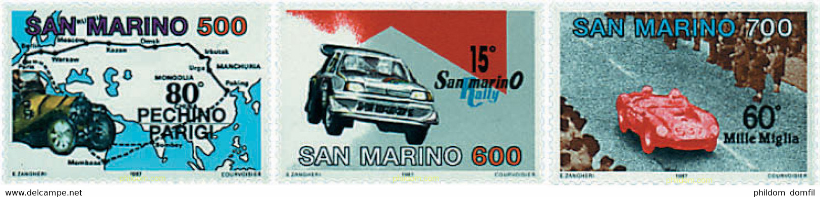 48985 MNH SAN MARINO 1987 GRANDES COMPETICIONES AUTOMOVILISTICAS - Oblitérés